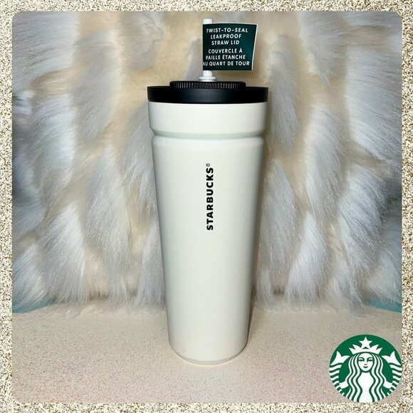 Starbucks | Kitchen | 225 Starbucks White Softtouch Ss Vacuum 24oz Cold ...